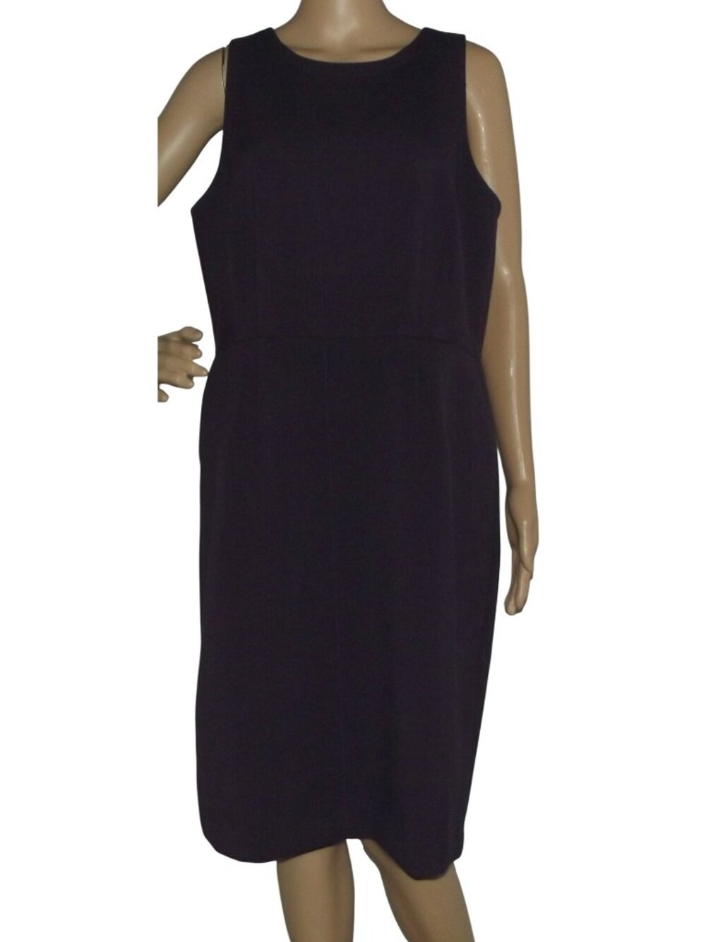 Calvin Klein Dress Womens 14P Purple Sleeveless Shift knee length pockets